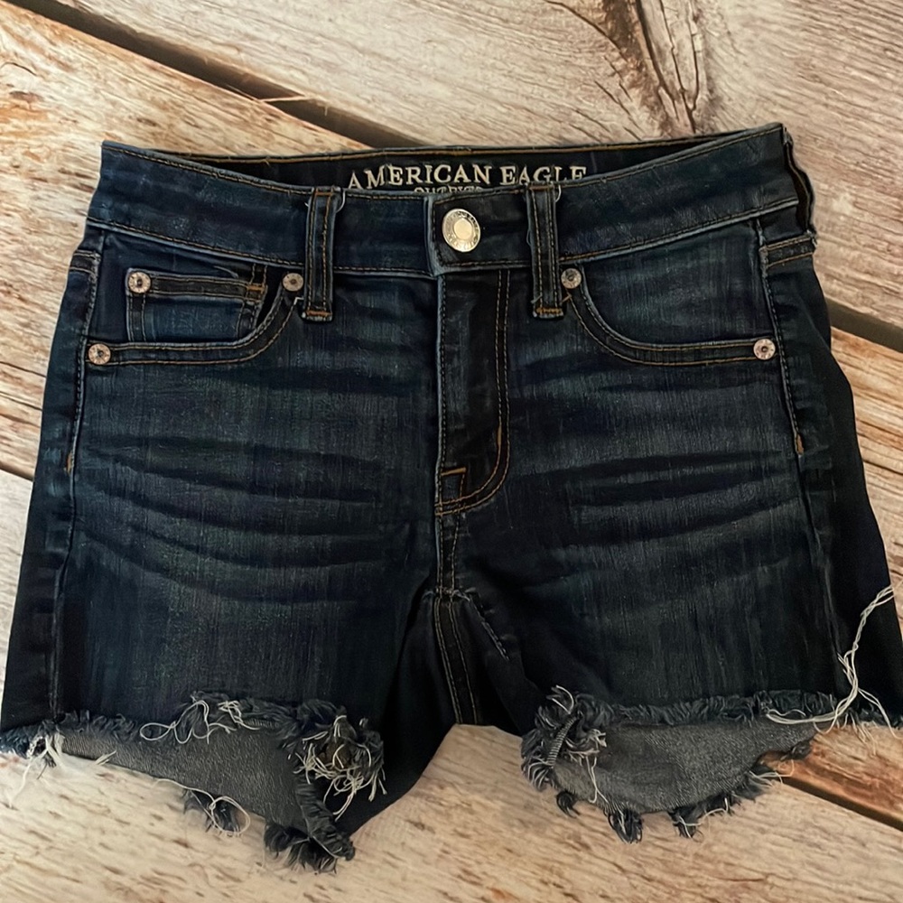 Juniors Teen American Eagle Super Stretch Shortie Shorts Sz 00